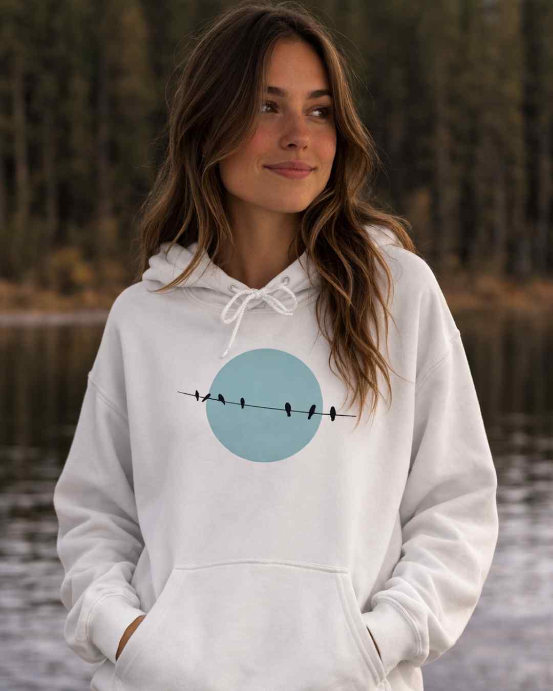 Bird Line And Sun Hoodie