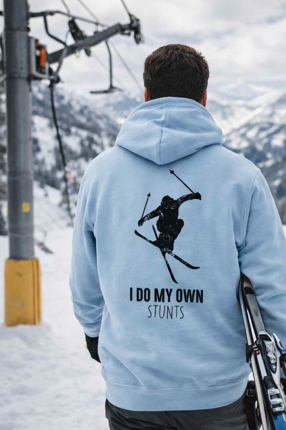I do My Own Stunt Ski Back-Print Hoodie