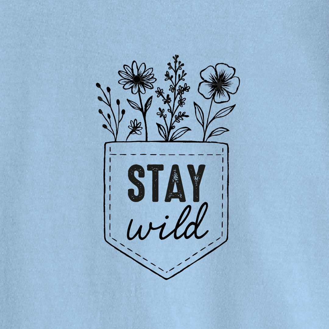 Stay Wild Flowers Pocket T-shirt