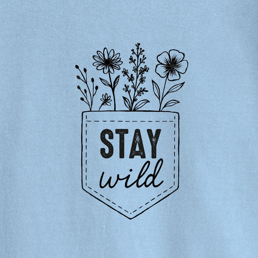 Stay Wild Flowers Pocket T-shirt
