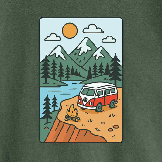 Cartoon Van Landscape T-shirt