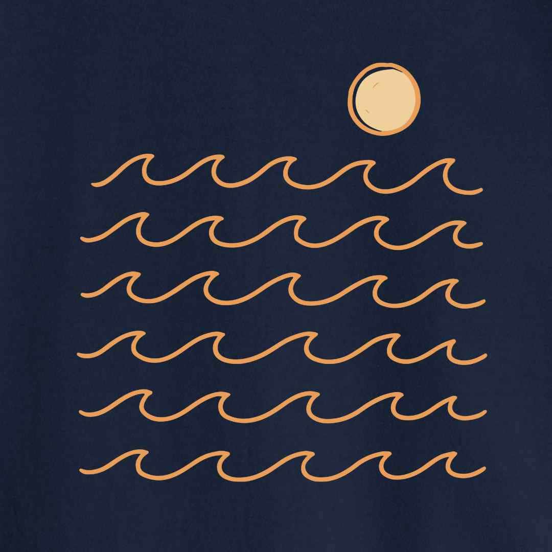 Minimalist Waves and Sun T-shirt