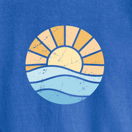 Abstract Round Sun and Waves T-shirt