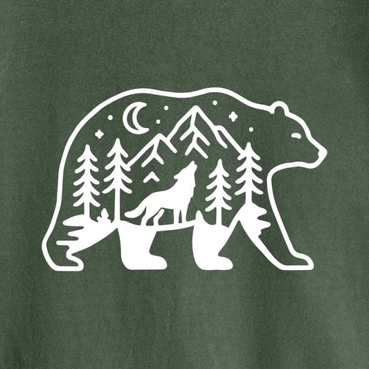 Bear Wolf Landscape T-shirt