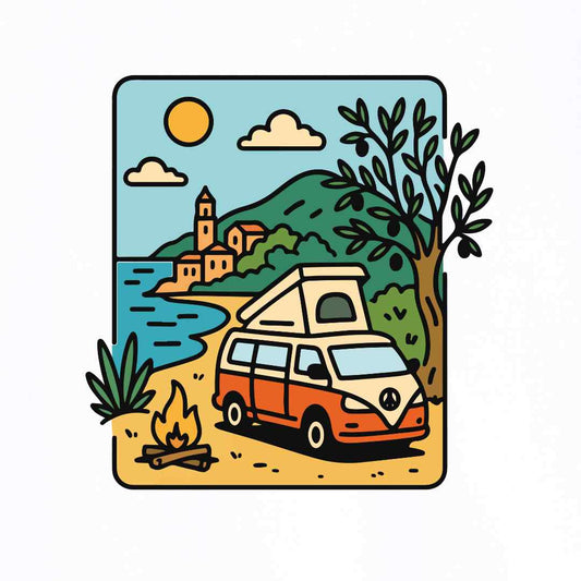 Cartoon Van Town T-shirt