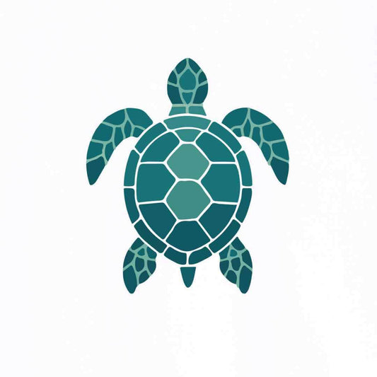 Geometric Blue Turtle T-shirt