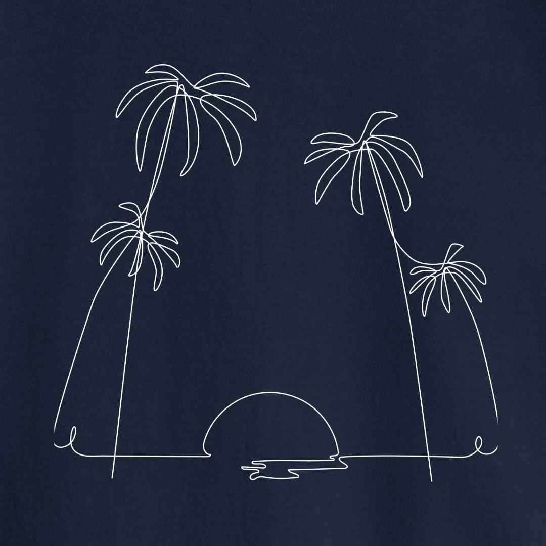 Line Art Palm Tree Sun T-shirt