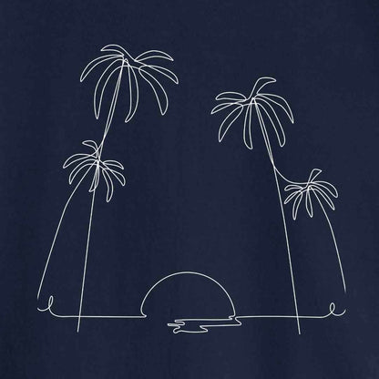 Line Art Palm Tree Sun T-shirt