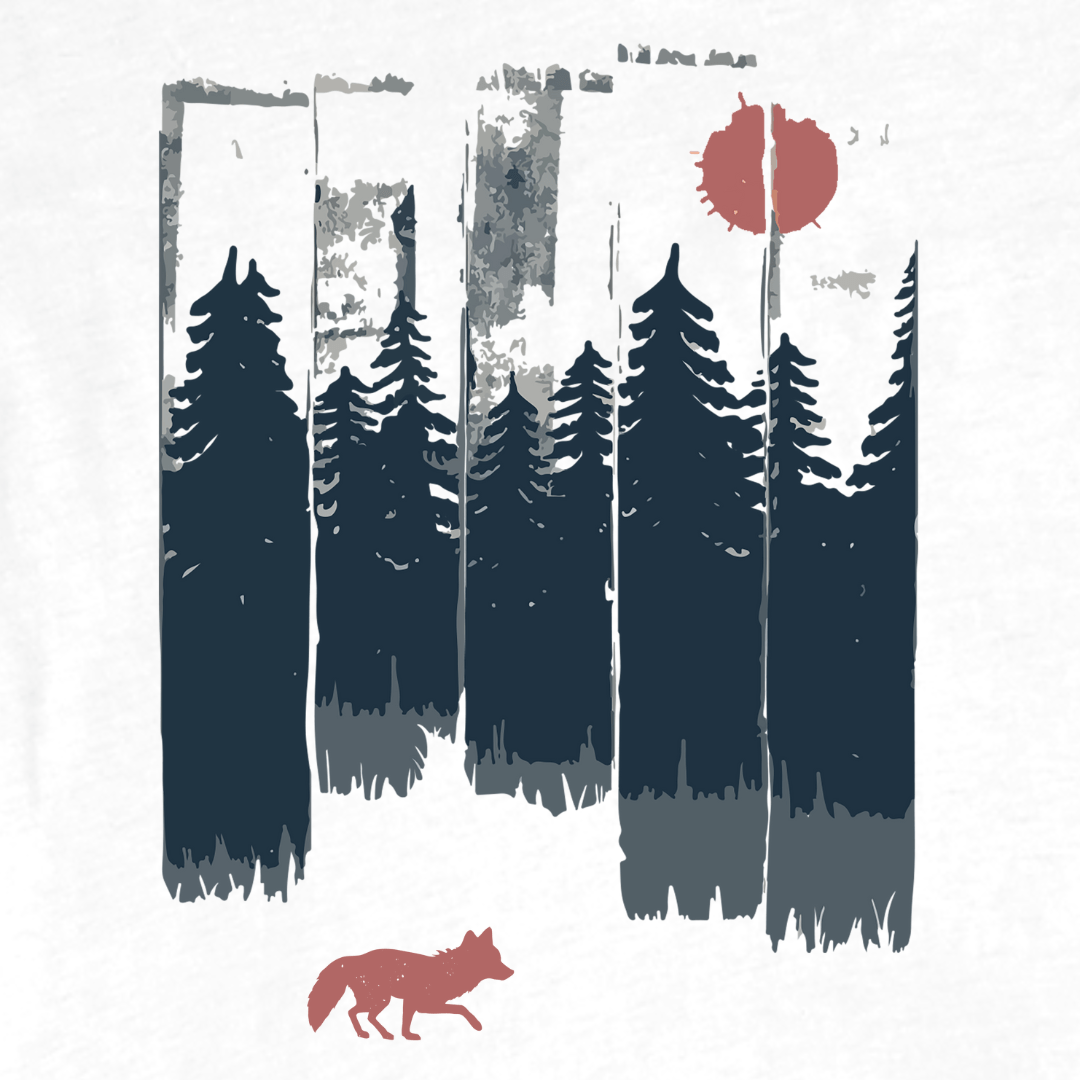 "Sneaky Fox Landscape" Graphic T-shirt