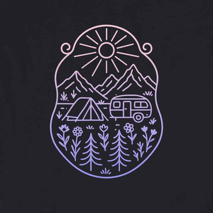 Caravan Window Landscape T-shirt