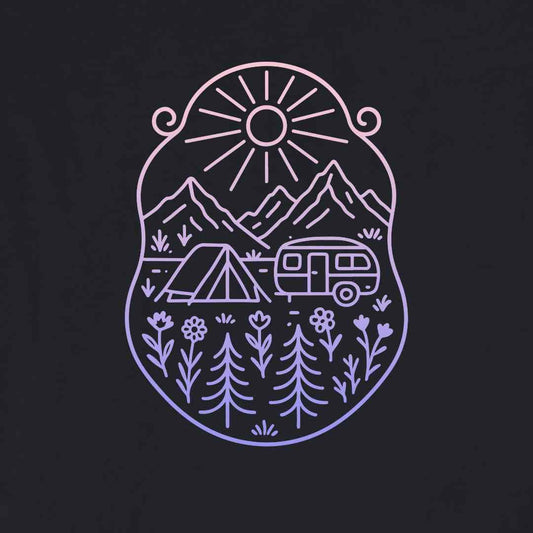 Caravan Window Landscape T-shirt