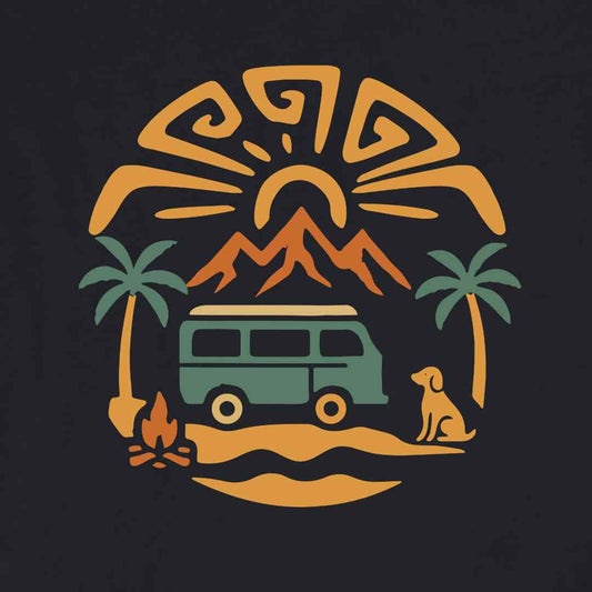 Beach Van And Dog T-shirt