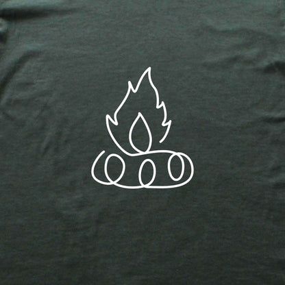 Line Art Camp Fire T-shirt