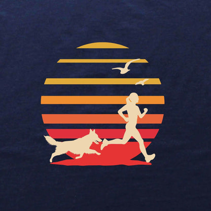 Running Girl and Dog  T-shirt