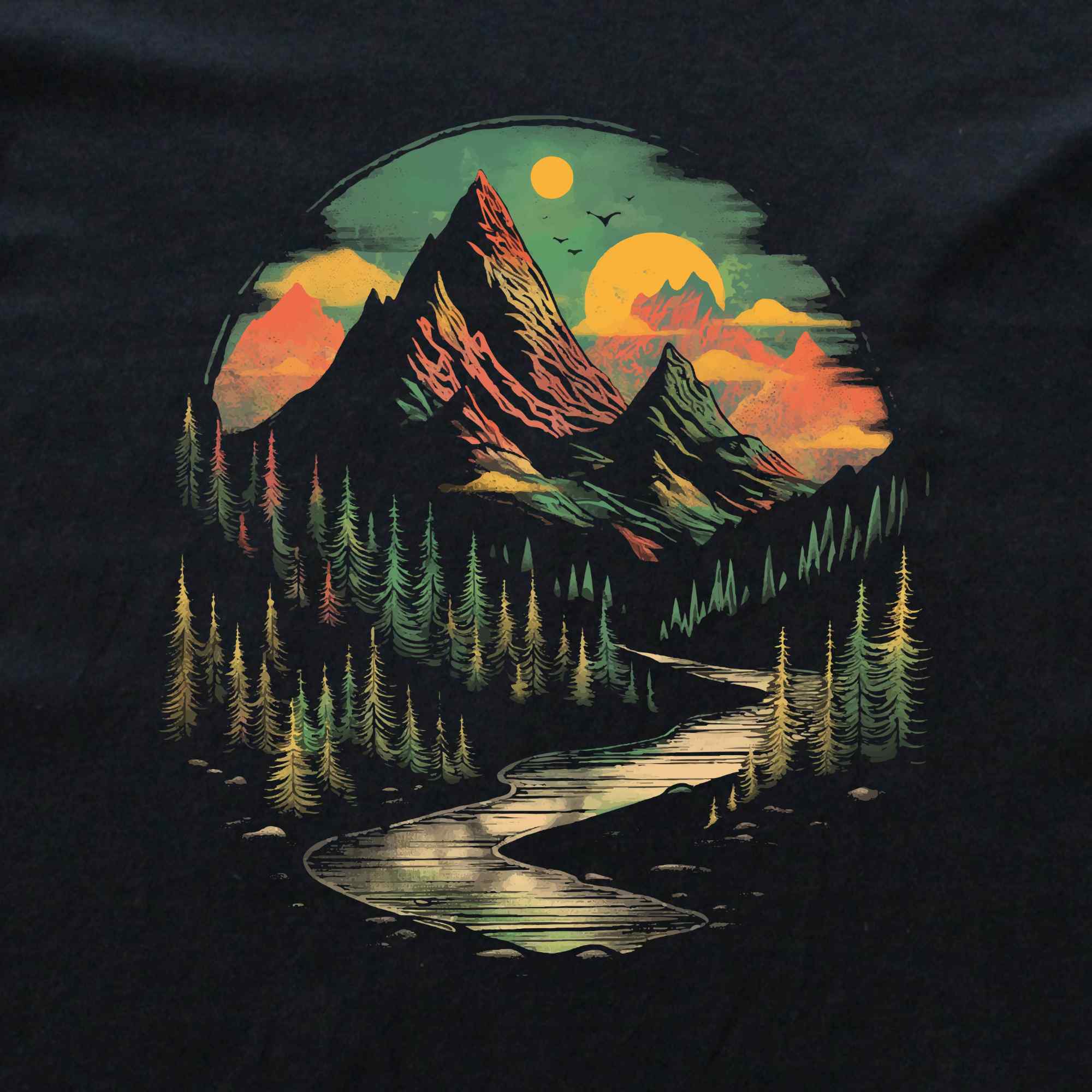 Colorfull Wild Landscape T-shirt – Pikestee