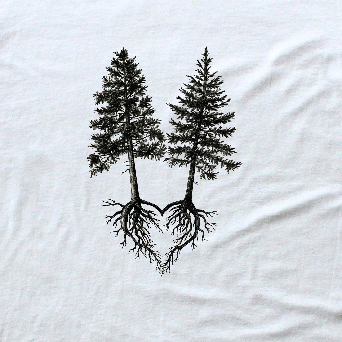 Pine Trees Roots Heart T-shirt