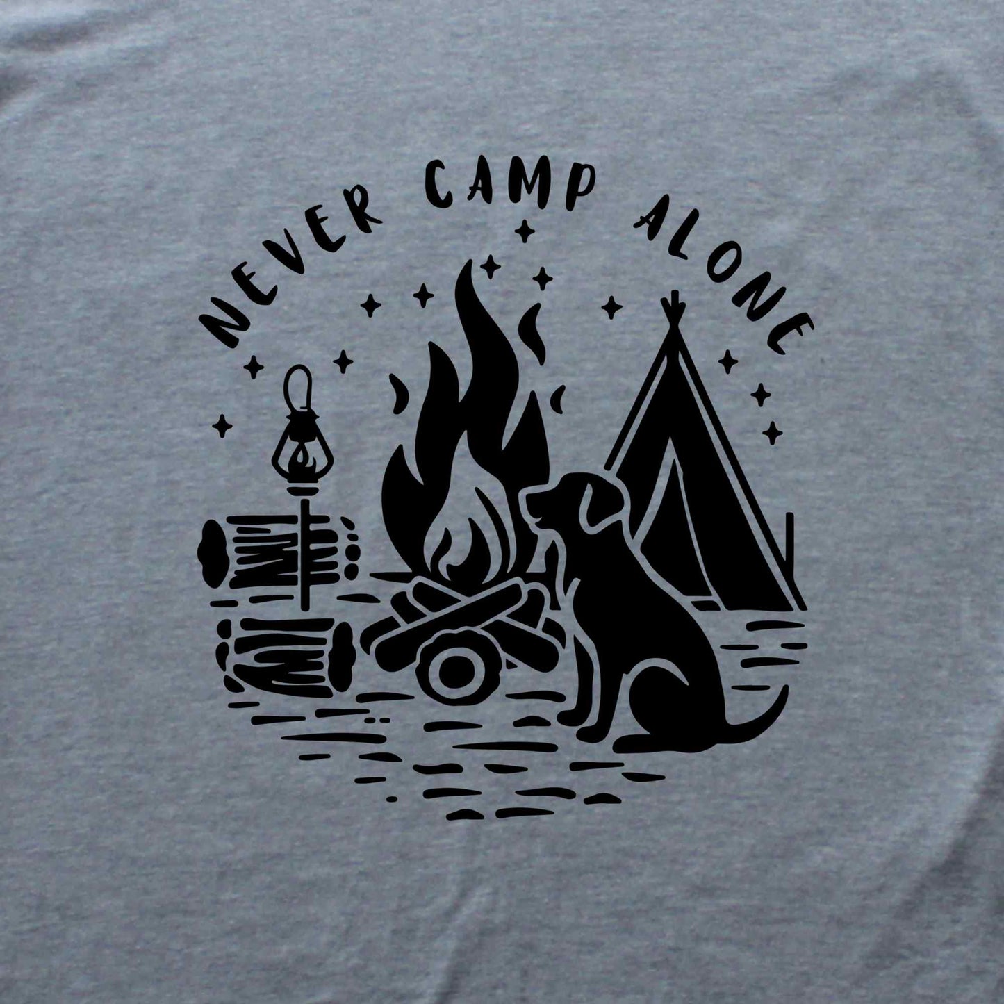 Never Camp Alone Silhouette T-shirt