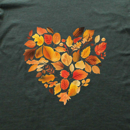 Autumn Leaves Heart T-shirt