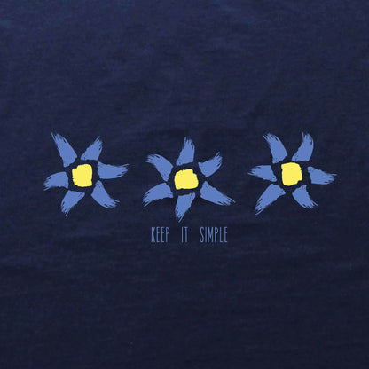 Keep It Simple Blue Sun Flowers T-shirt