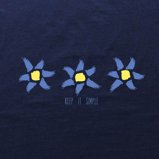 Keep It Simple Blue Sun Flowers T-shirt