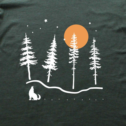 Night Landscape Wolf T-shirt