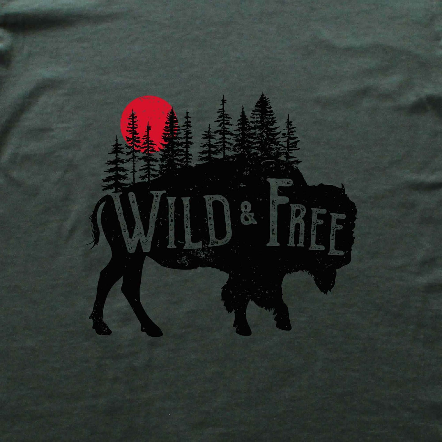 Wild And Free Buffalo T-shirt