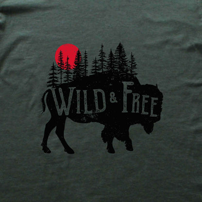 Wild And Free Buffalo T-shirt