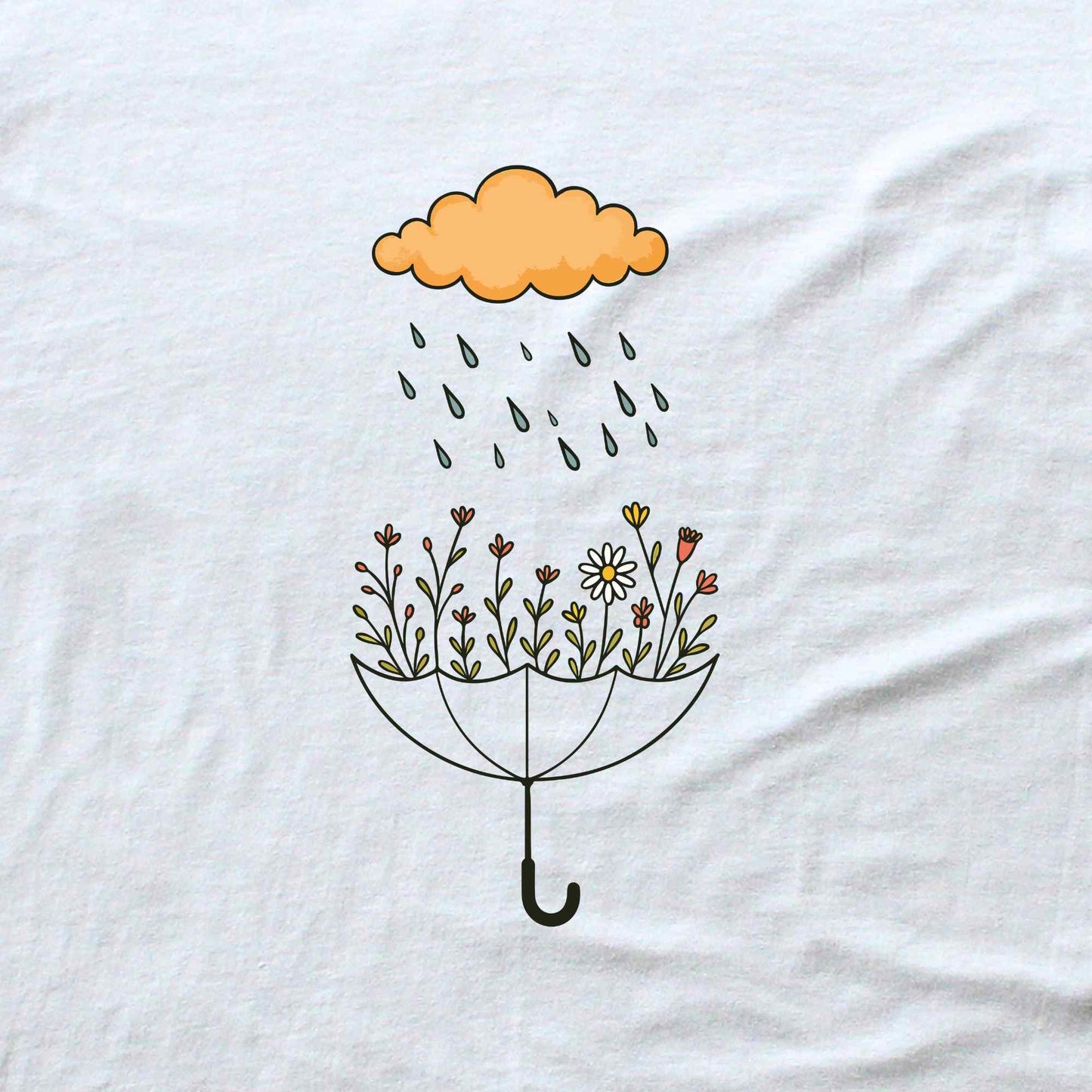 Umbrella Flowers Landscape T-shirt