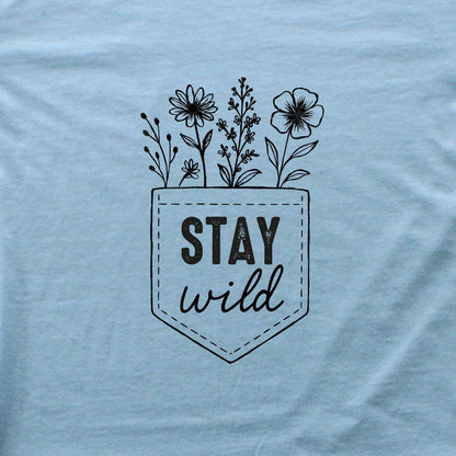 Stay Wild Flowers Pocket T-shirt