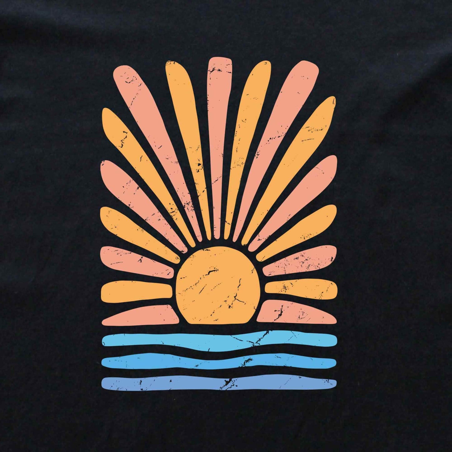 Abstract Sun and Waves T-shirt