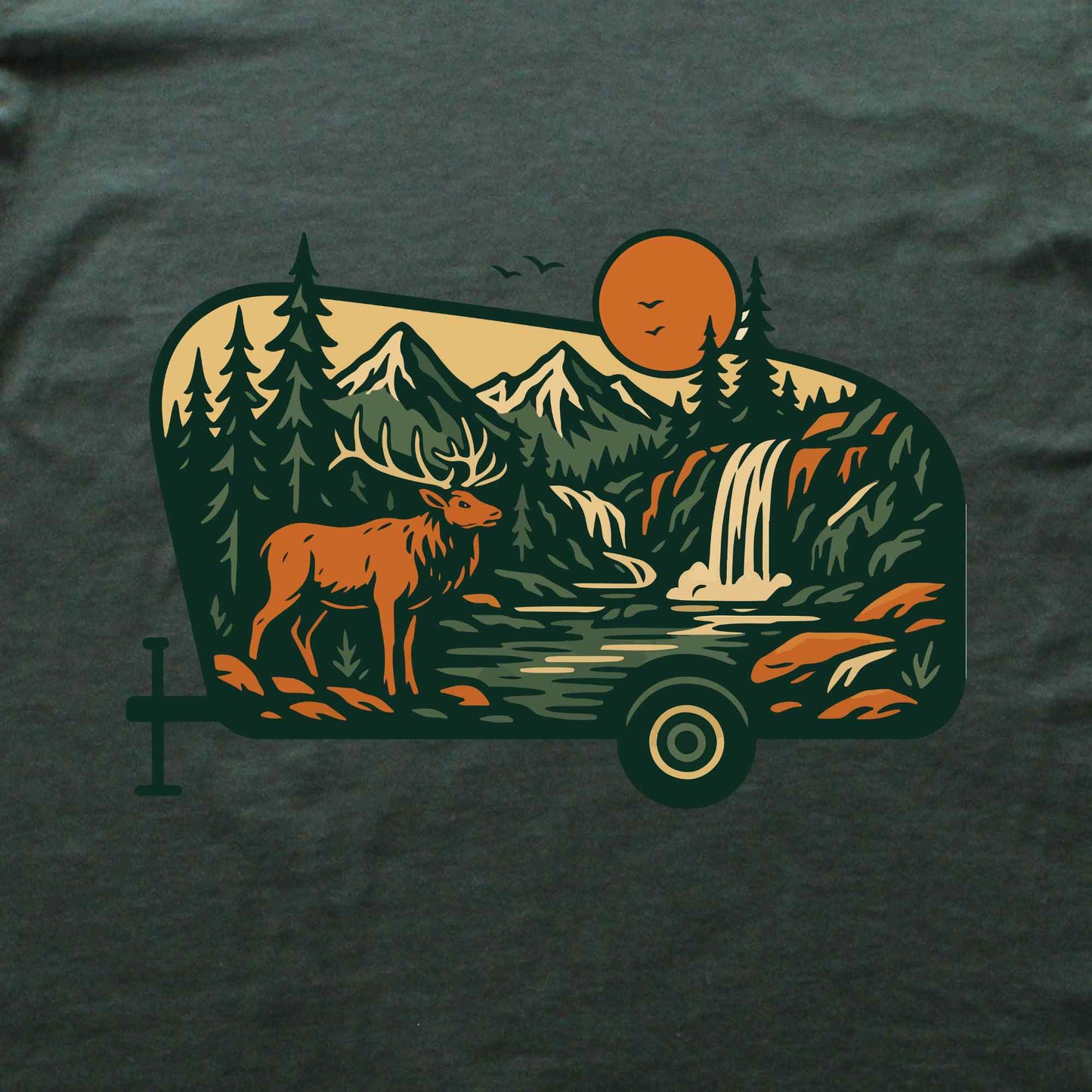 Caravan Deer Landscape T-shirt
