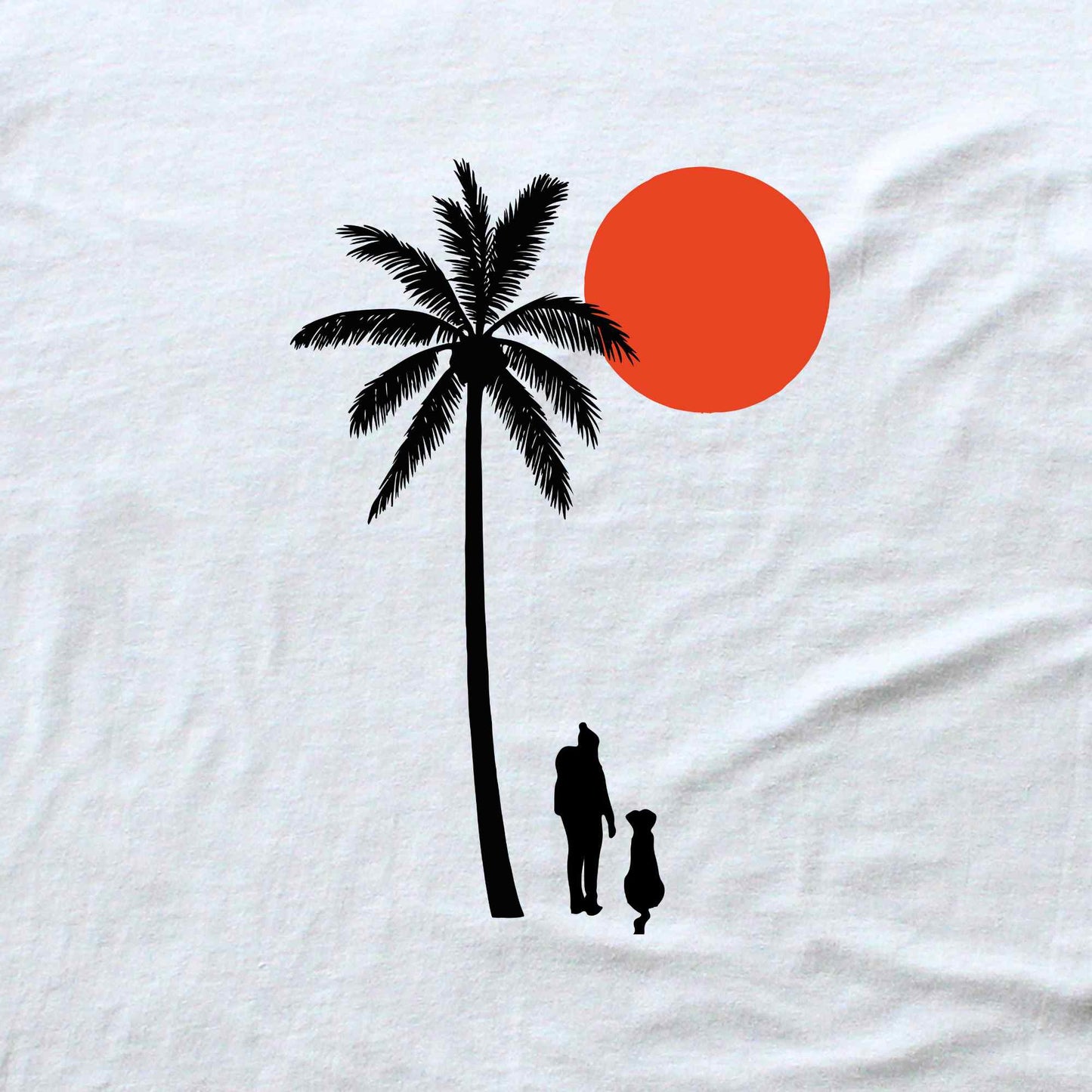 Girl And Dog Palm Beach T-shirt