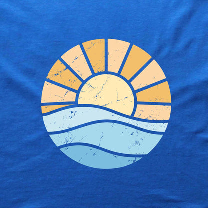 Abstract Round Sun and Waves T-shirt