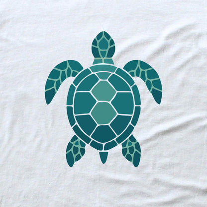 Geometric Blue Turtle T-shirt