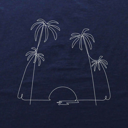 Line Art Palm Tree Sun T-shirt