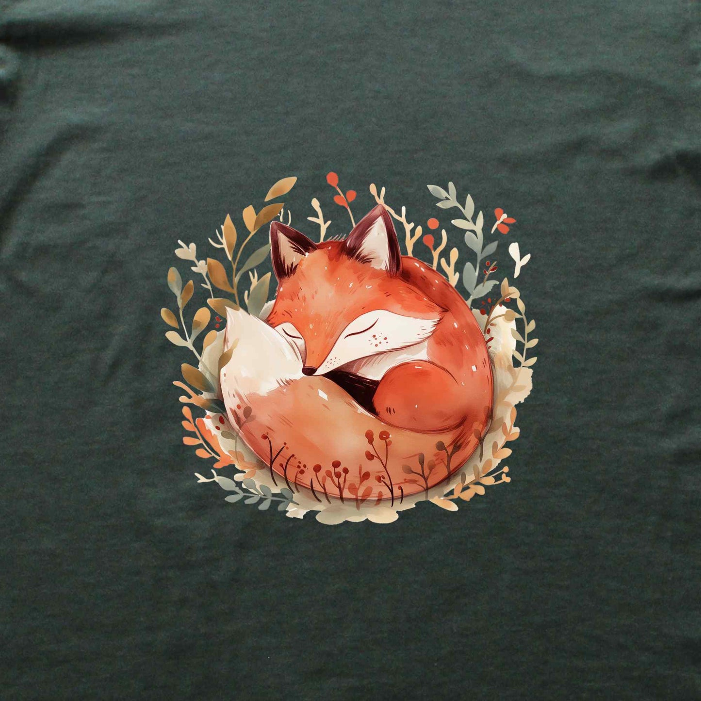 Sleeping Cute Fox Silhouette T-shirt