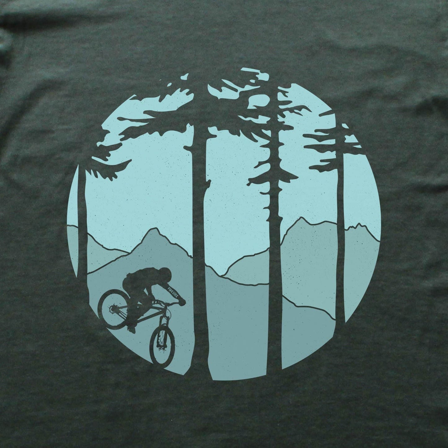 Mountain Biking Round T-shirt