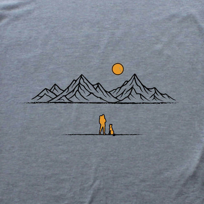 Mountains Man and Dog T-shirt