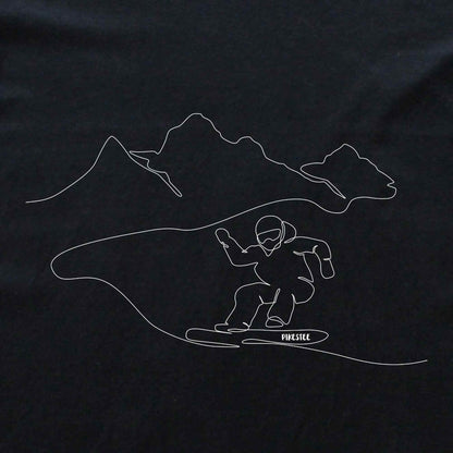 Snowboard Landscape Line Art T-shirt