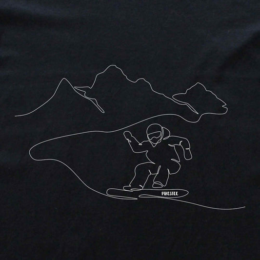 Snowboard Landscape Line Art T-shirt