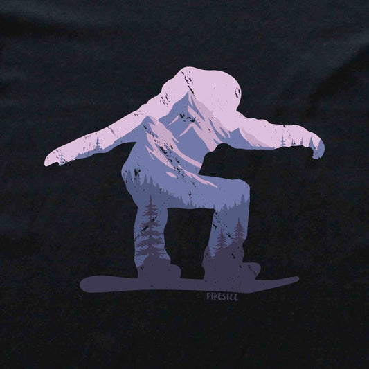 Snowboarder Silhouette Landscape T-shirt