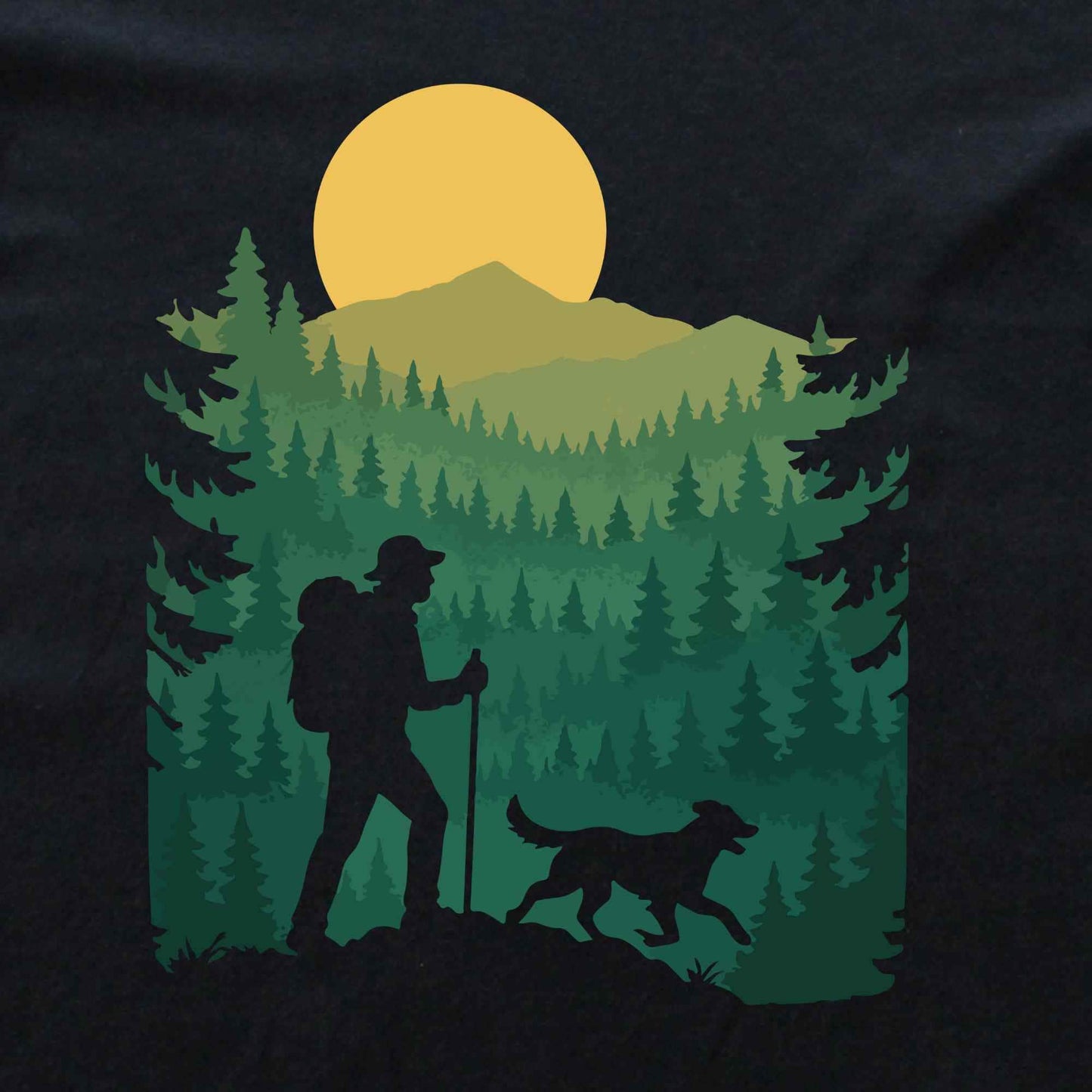 Hiking And Dog Landscape Hoodie