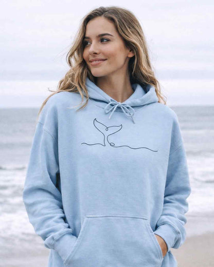 Whale Line Art Hoodie