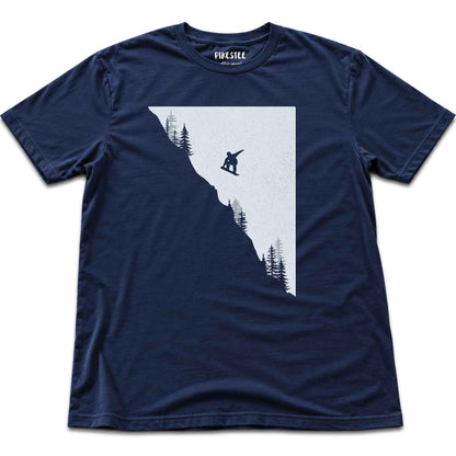 SnowBoard Jump Landscape T-shirt - Navy