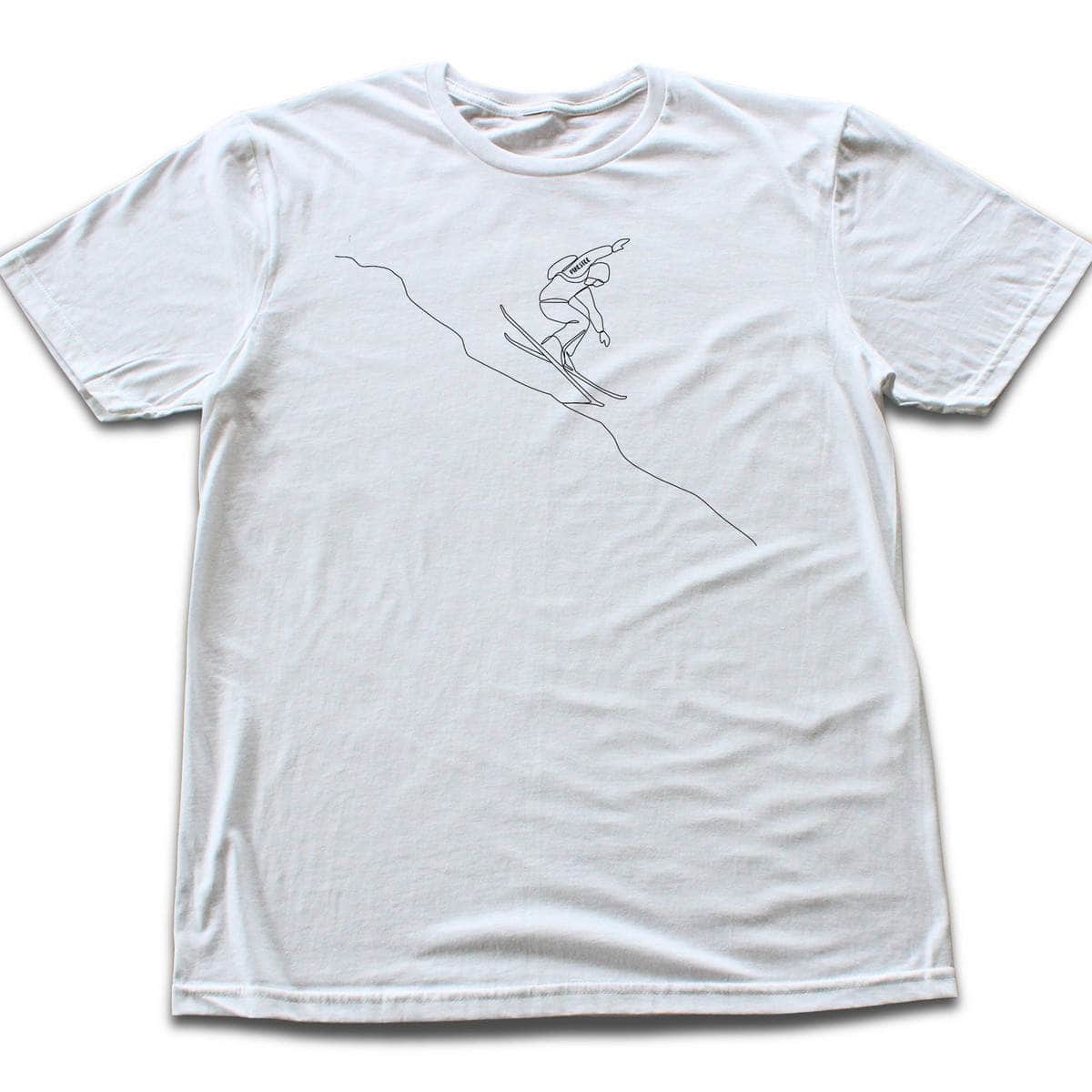 Line Art Skier Jump T-shirt - White