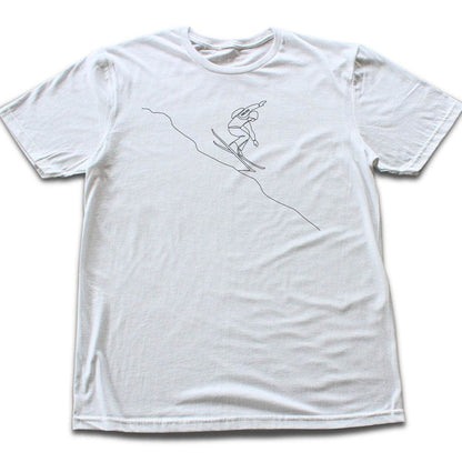 Line Art Skier Jump T-shirt - White