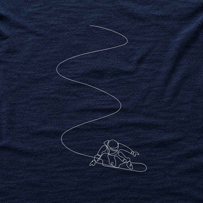 Snowboarder Slalom Art T-shirt - Navy - hero