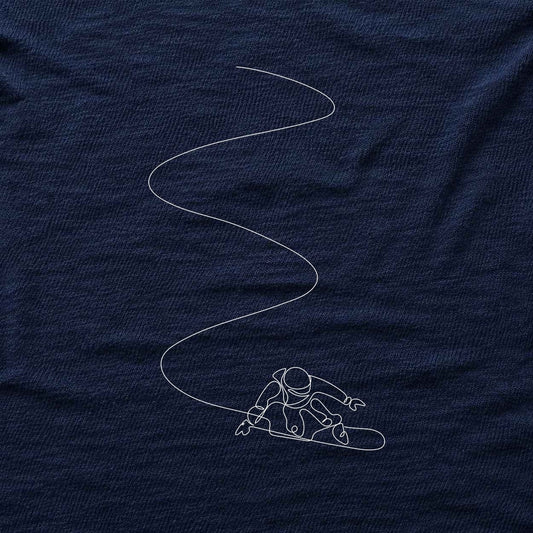 Snowboarder Slalom Art T-shirt - Navy - hero