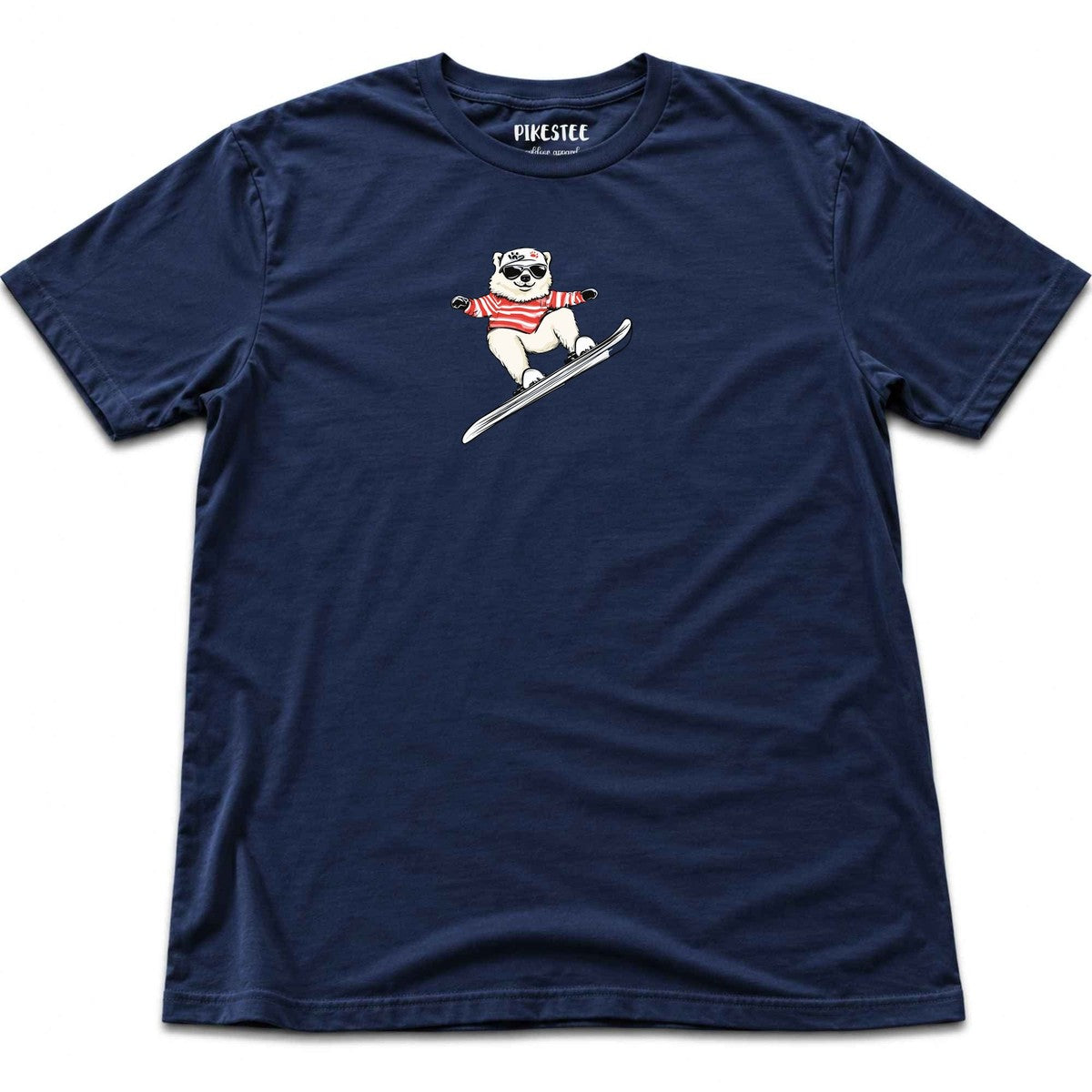 Skiing Dog T-shirt - Navy