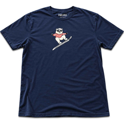 Skiing Dog T-shirt - Navy